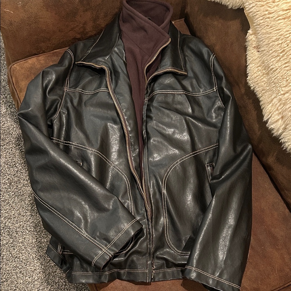 Men's Leather Faux Jacket